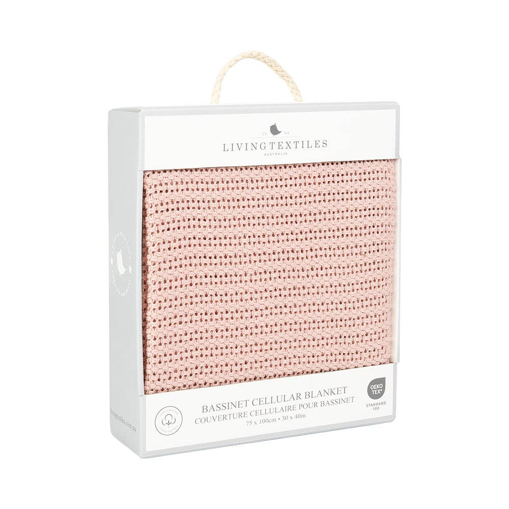 Bassinet Cotton Cellular Blanket - Dusty Pink