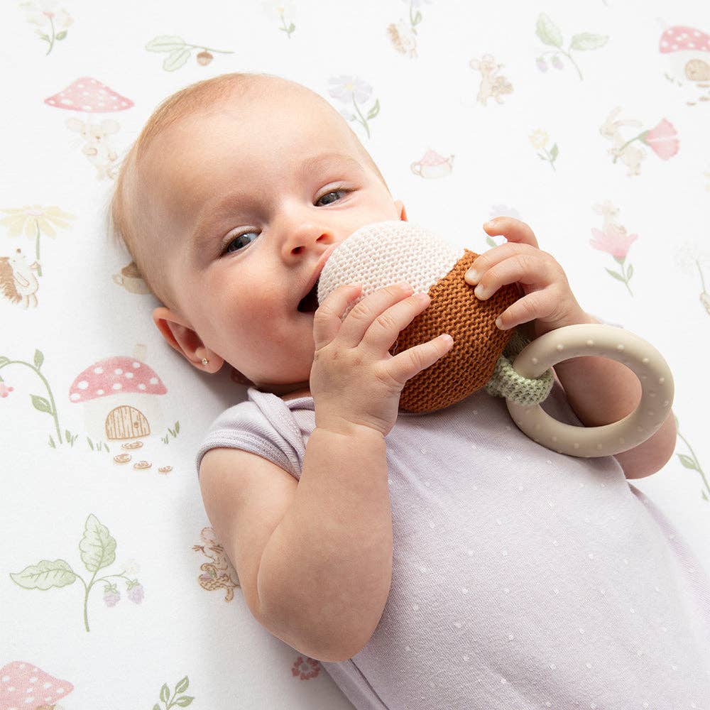 Acorn Teething Ring Rattle - Whimsical Wonderland
