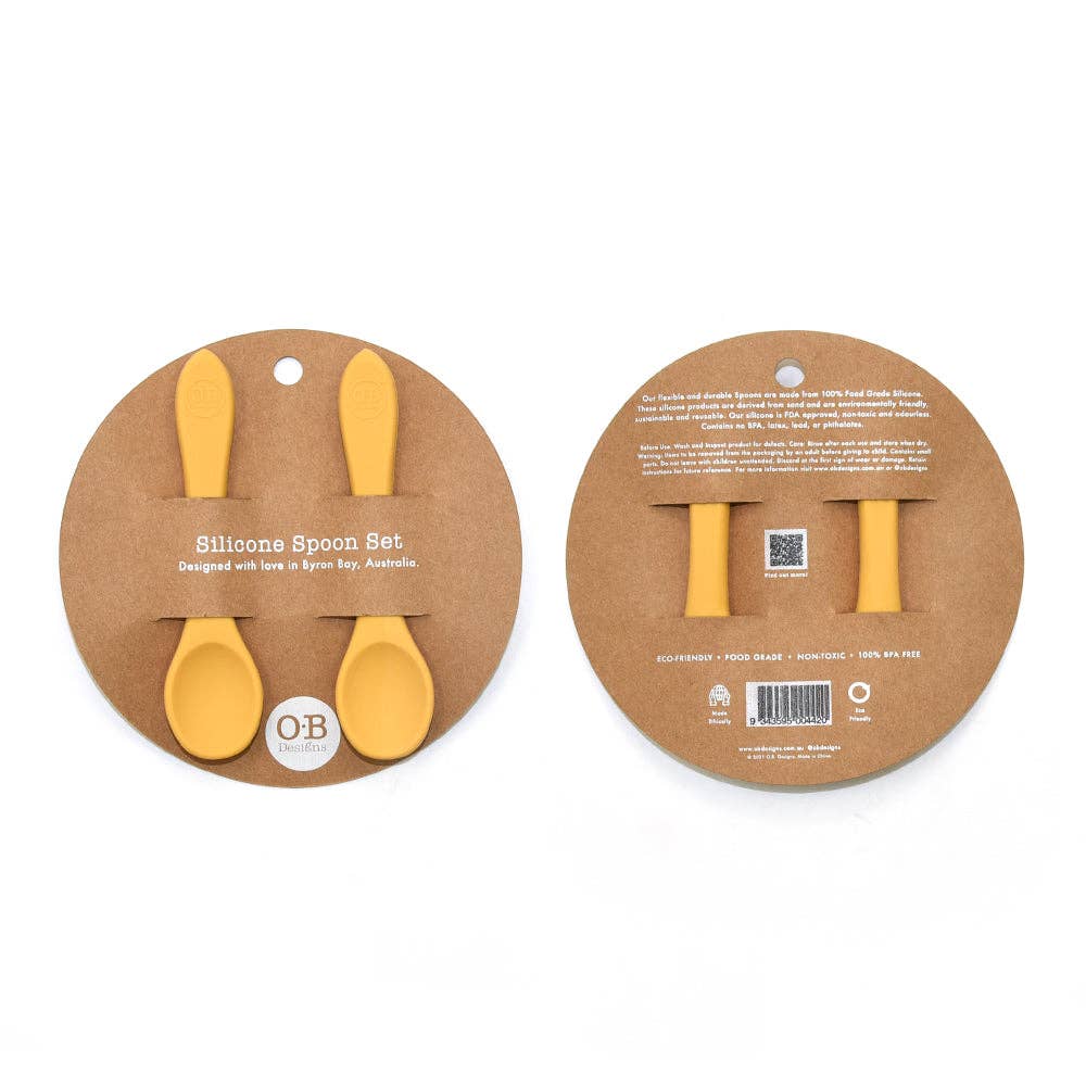 2-Pack Food Grade Silicone Baby Spoons in 6 Colors