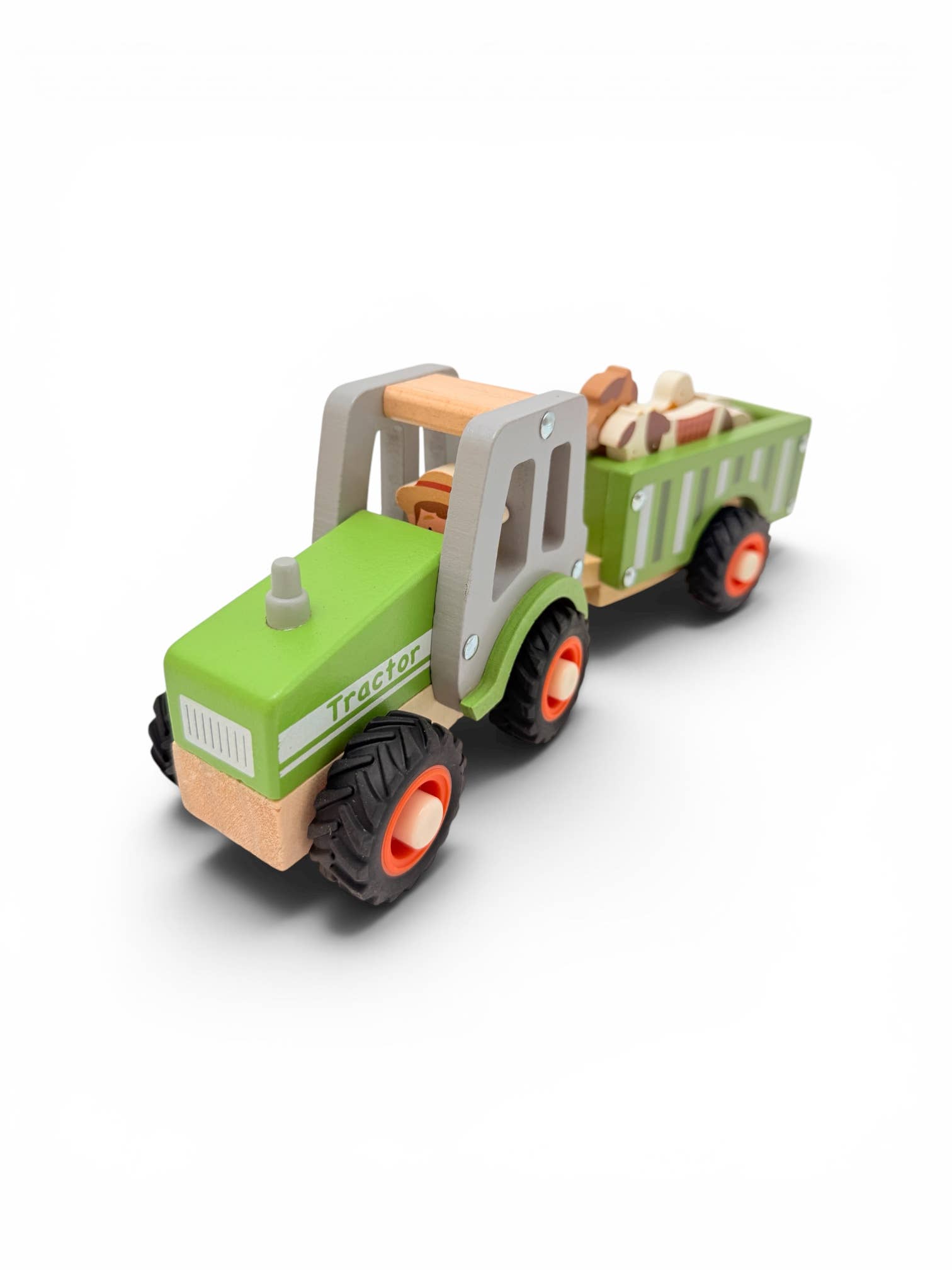 Onya Kids Green Tractor with Farm Animals