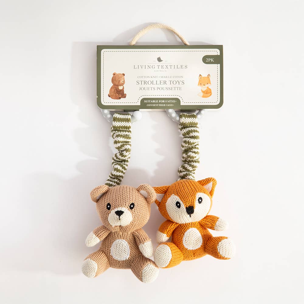 2pk Stroller Toy - Bear & Fox