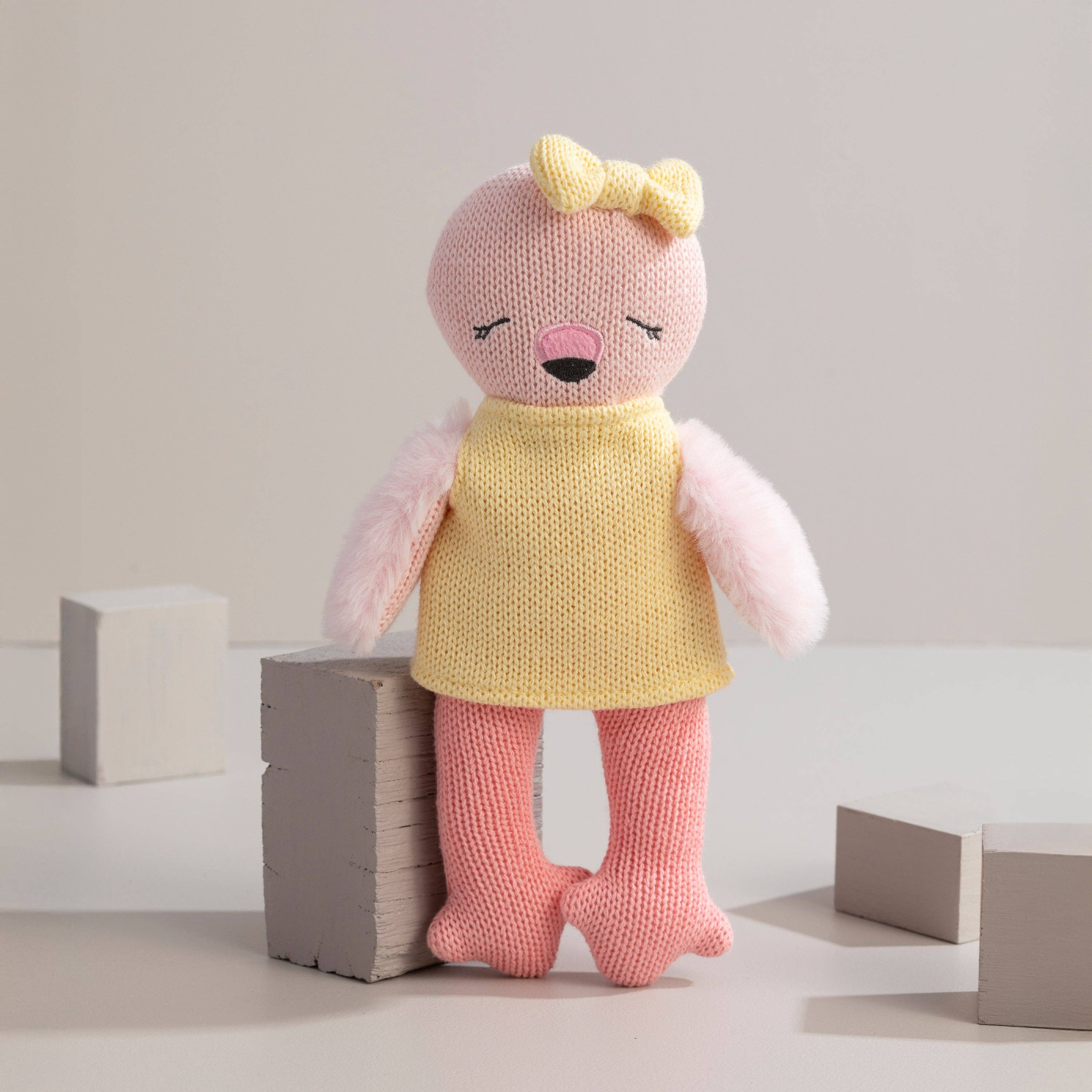 Knitted Animal Toy- Freya the Flamingo