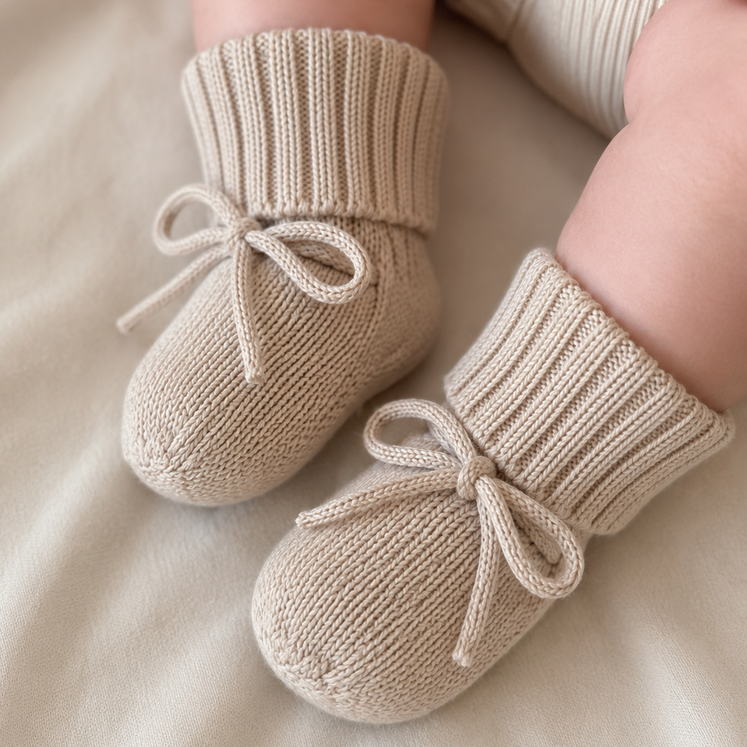 Connie knit cotton booties