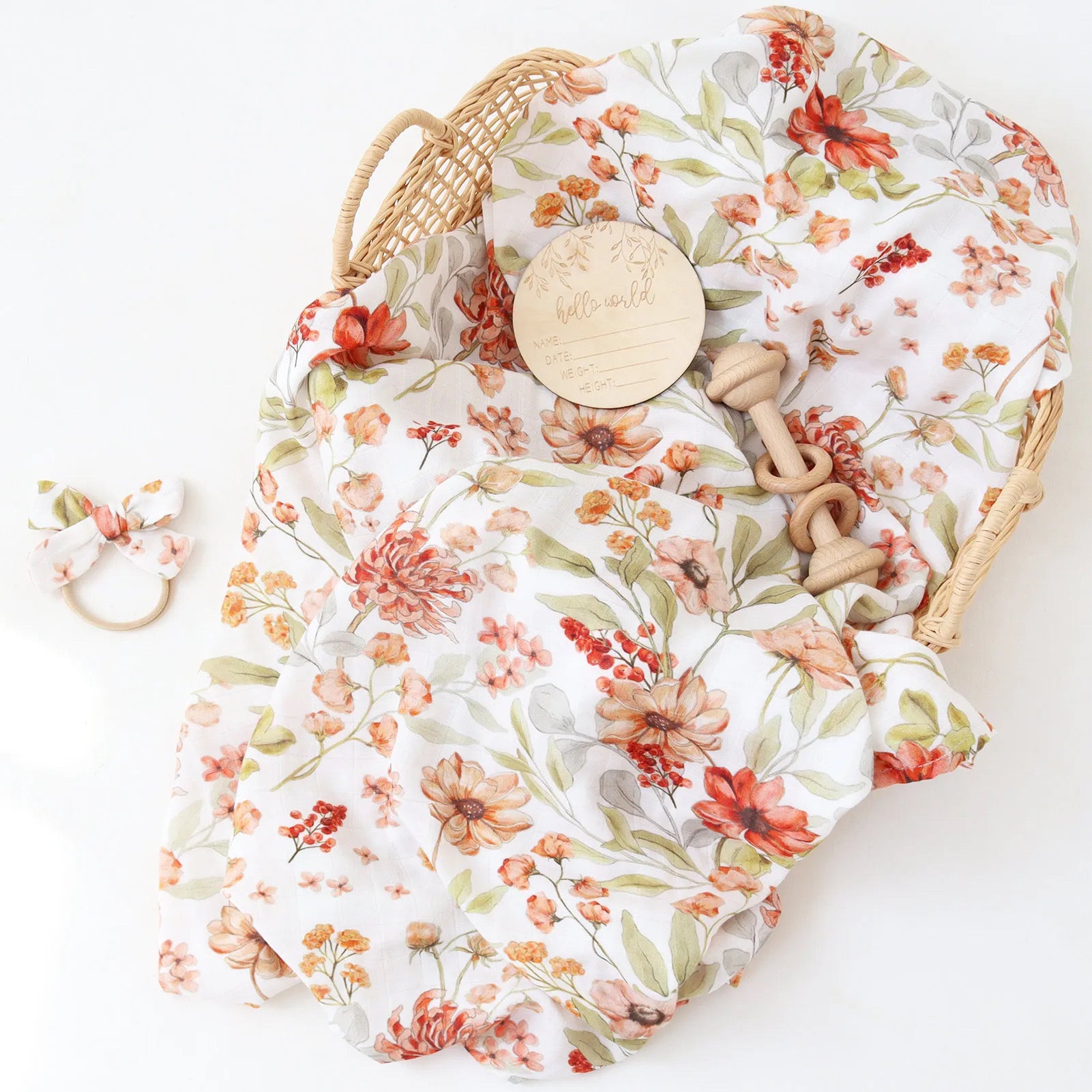 Spring Floral Bamboo Swaddle