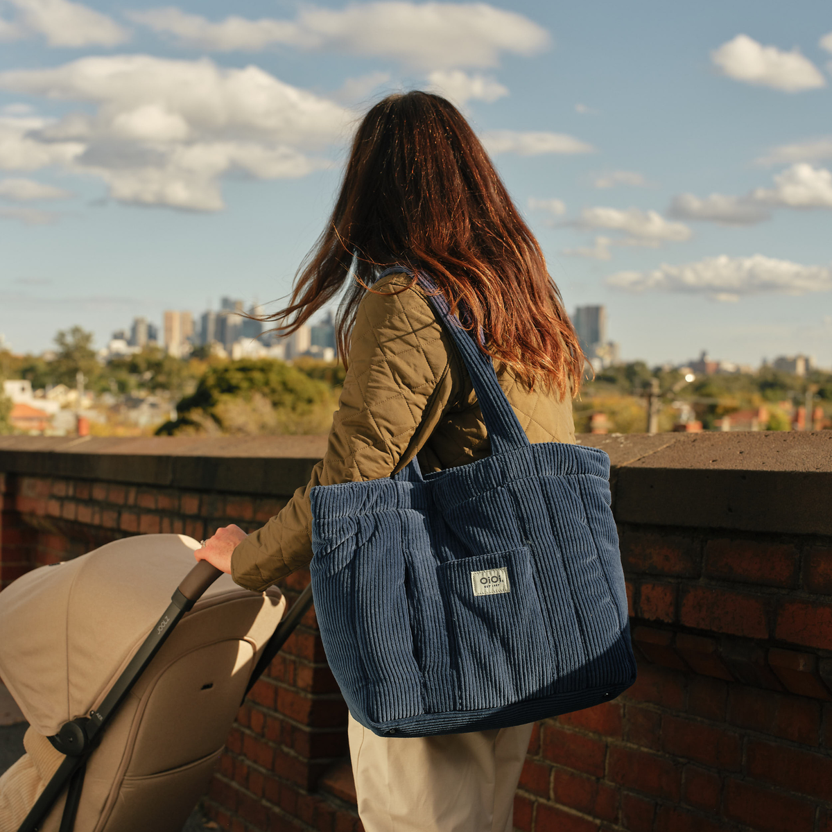 Everyday Tote-Ocean Blue Corduroy