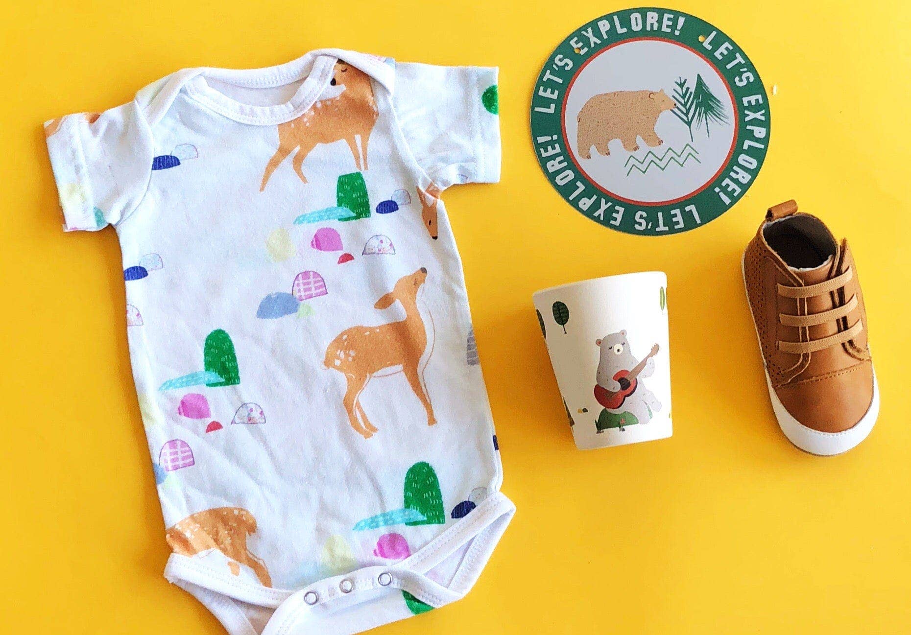 Organic Cotton Baby Onesie Romper - Deer by Suki McMaster
