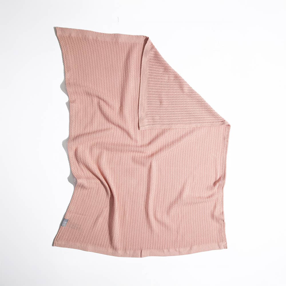 Bassinet Cotton Cellular Blanket - Dusty Pink