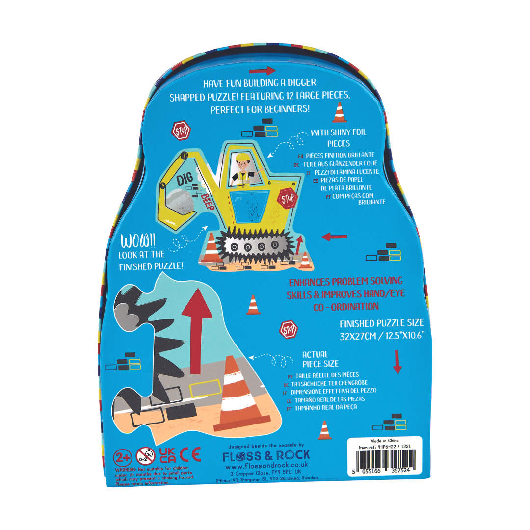 Floss & Rock 12 Pc Shaped Jigsaw Puzzle – Construction