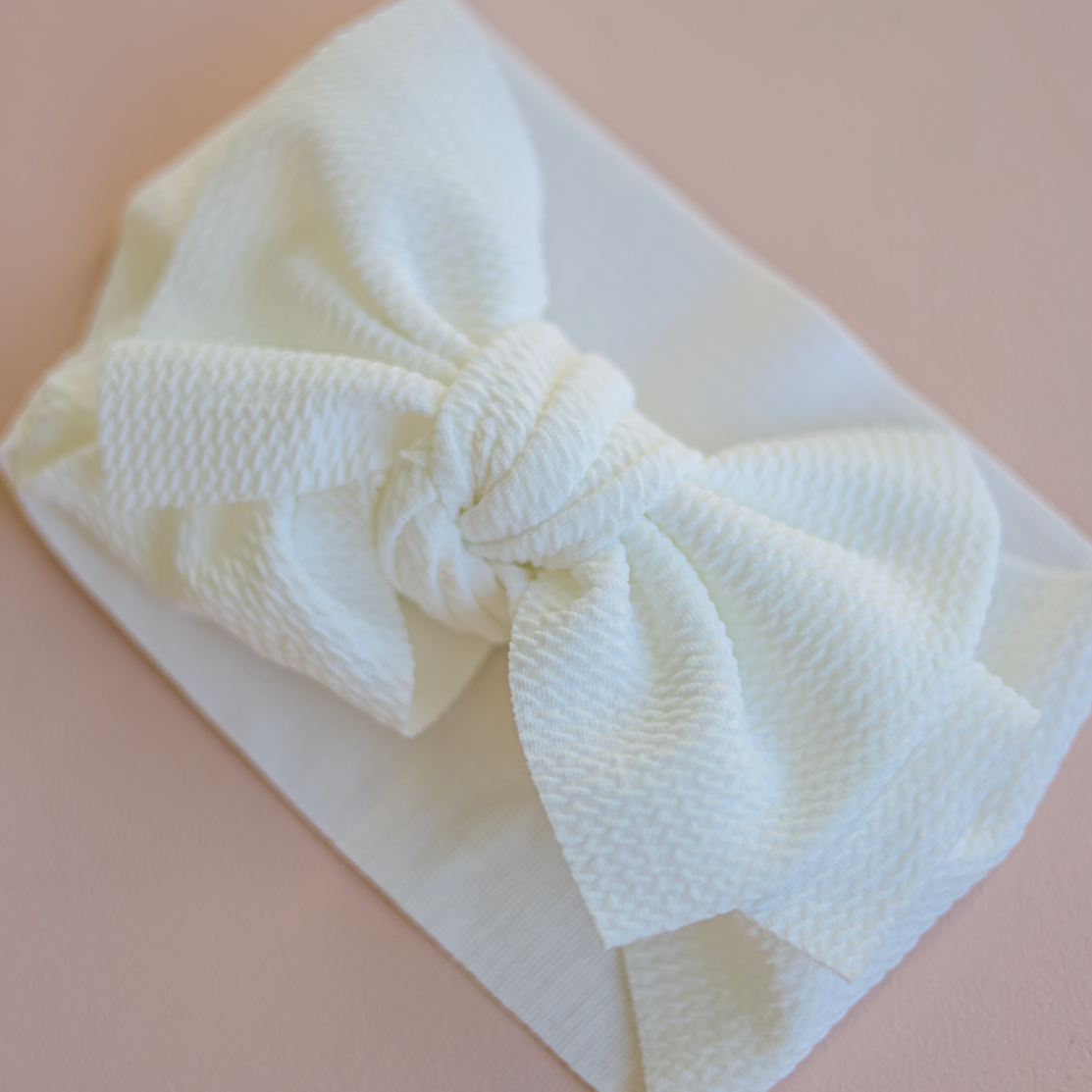 Lulu Luxe Bow - White