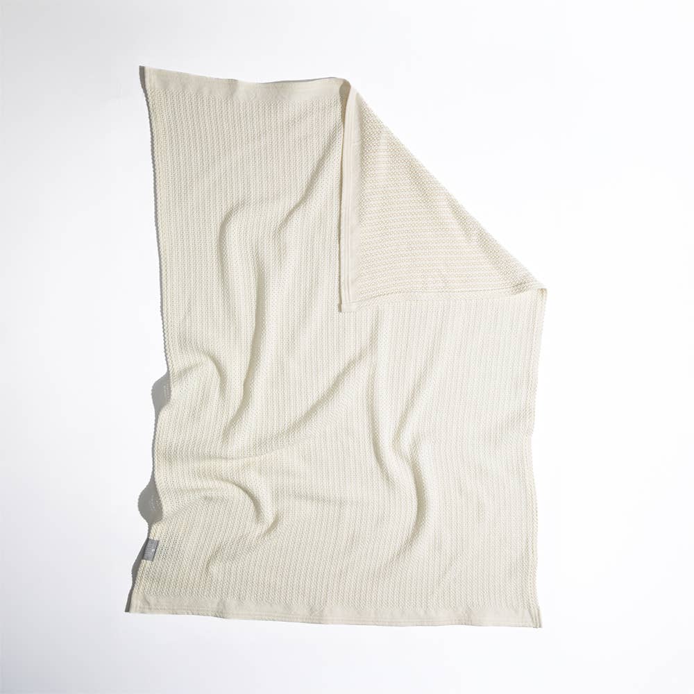 Bassinet Cotton Cellular Blanket - Natural White