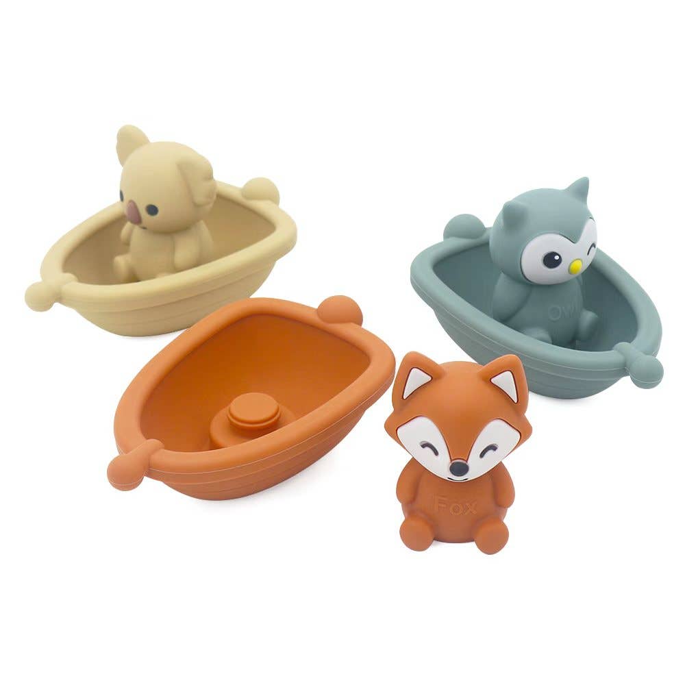 Little Mallow Silicone Bath Boat-Fox
