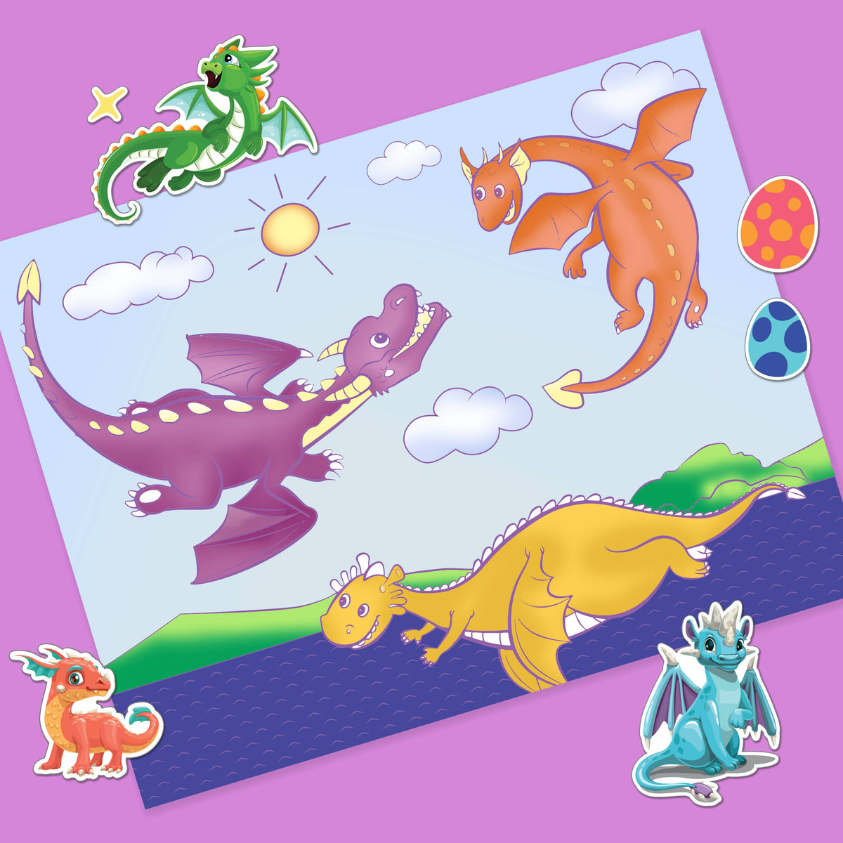 Dragon Kingdom Colouring Set with Lap Desk