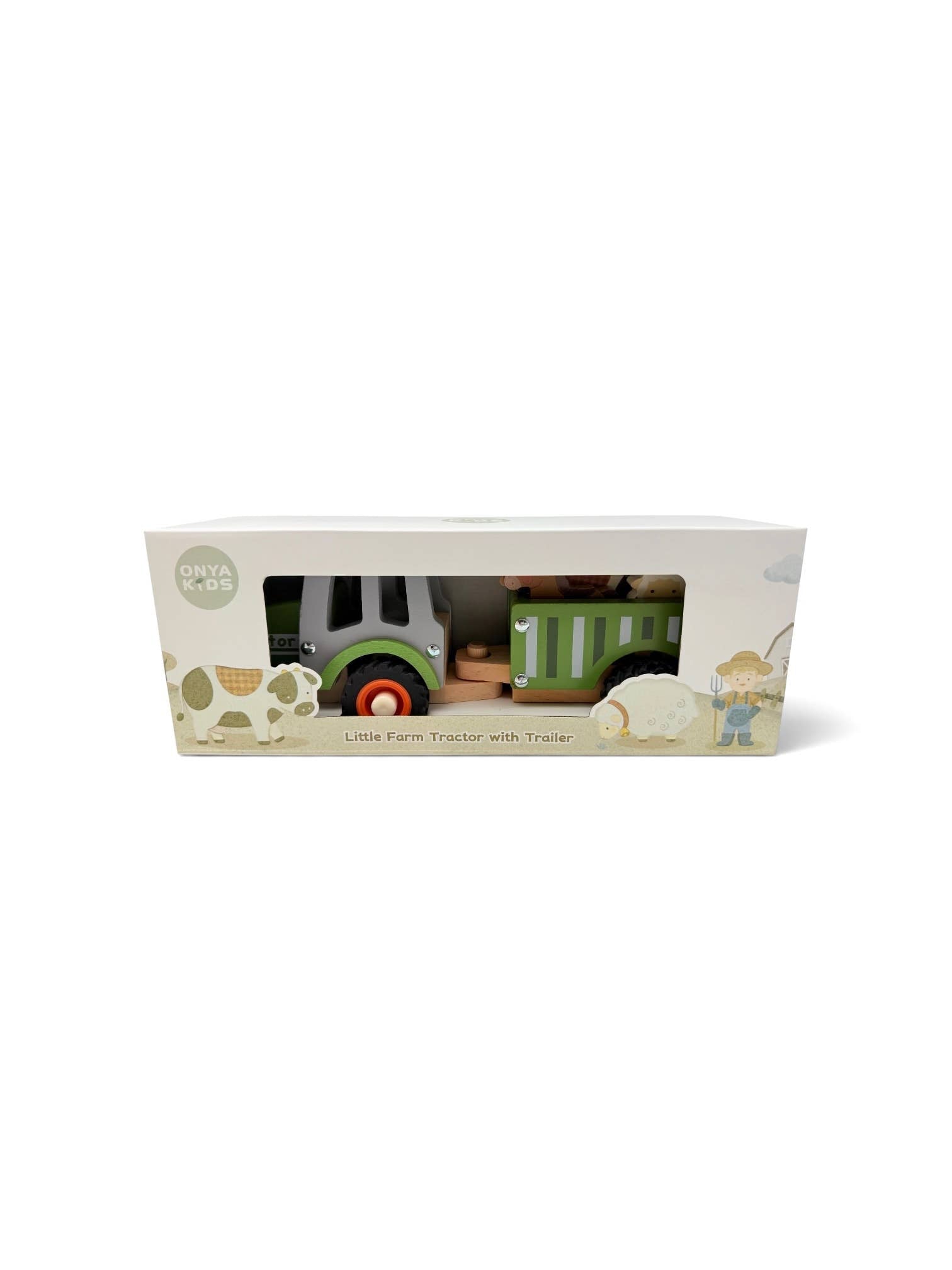 Onya Kids Green Tractor with Farm Animals