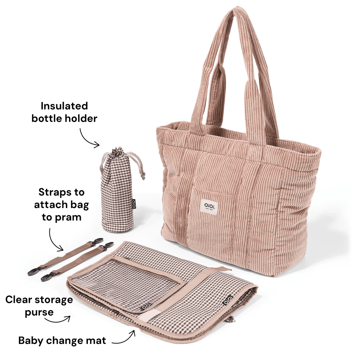 Everyday Tote - Rose Pink Corduroy