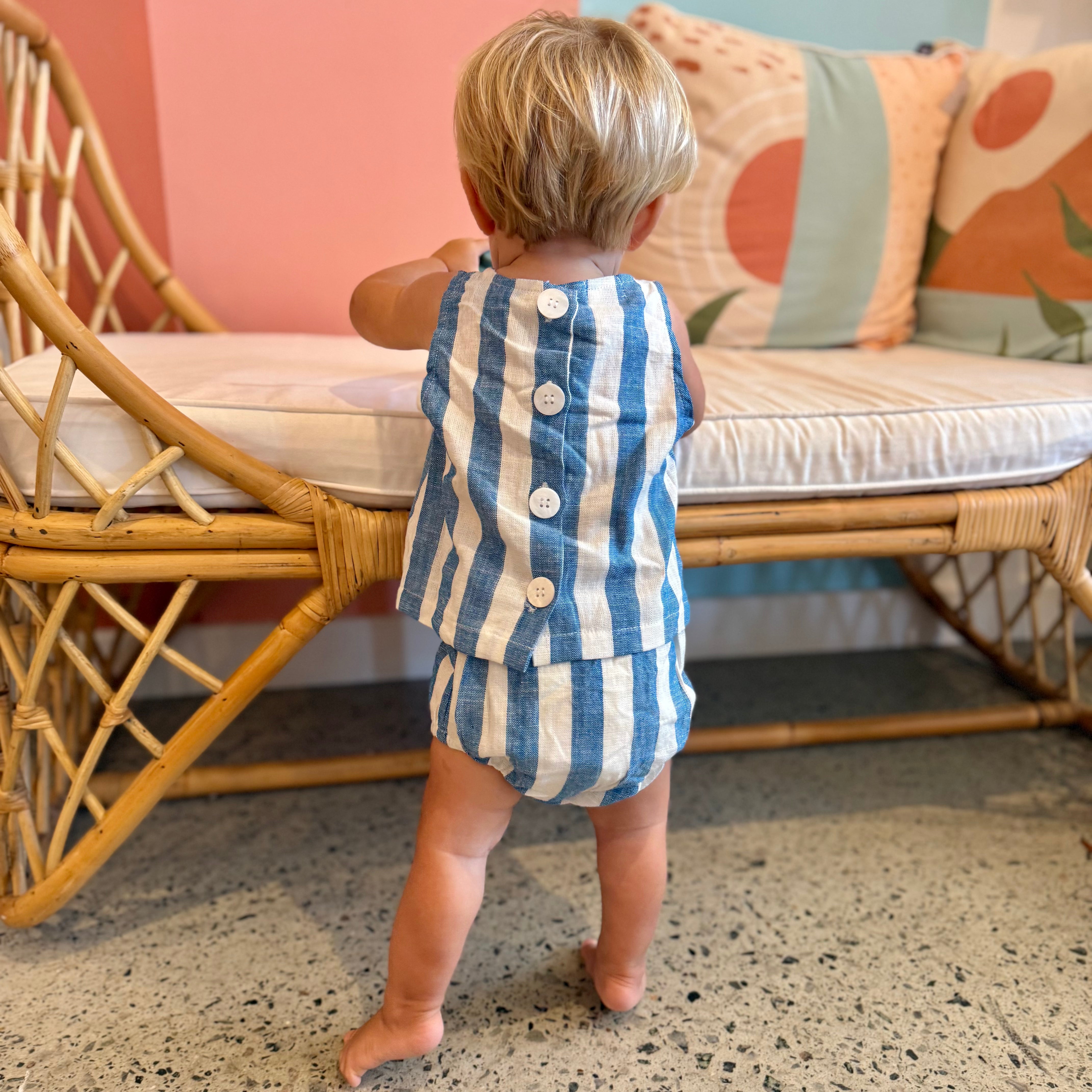 Azure Linen Set