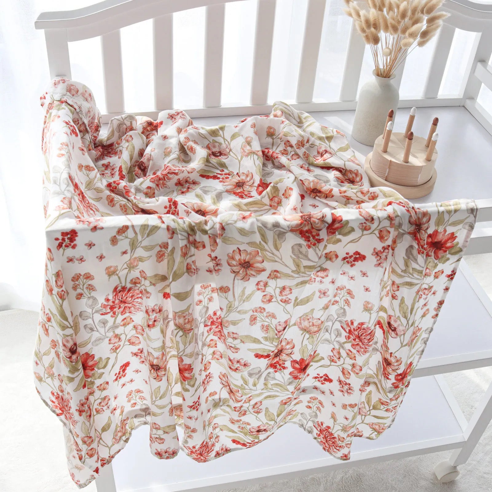 Spring Floral Bamboo Swaddle