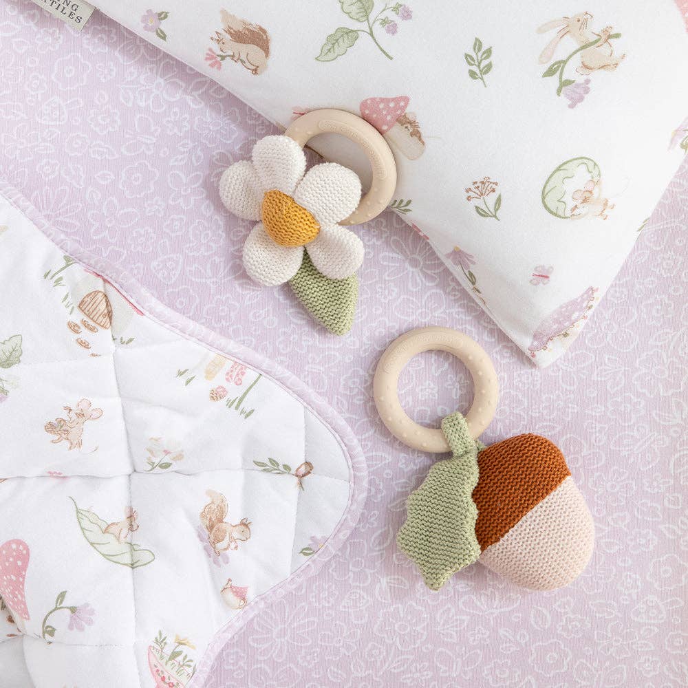 Daisy Teething Ring Rattle - Whimsical Wonderland