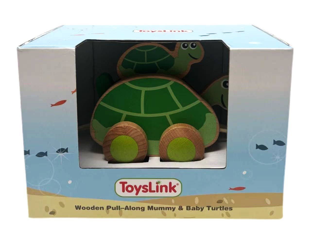 Wooden Pullalong Mummy & Baby Turtles