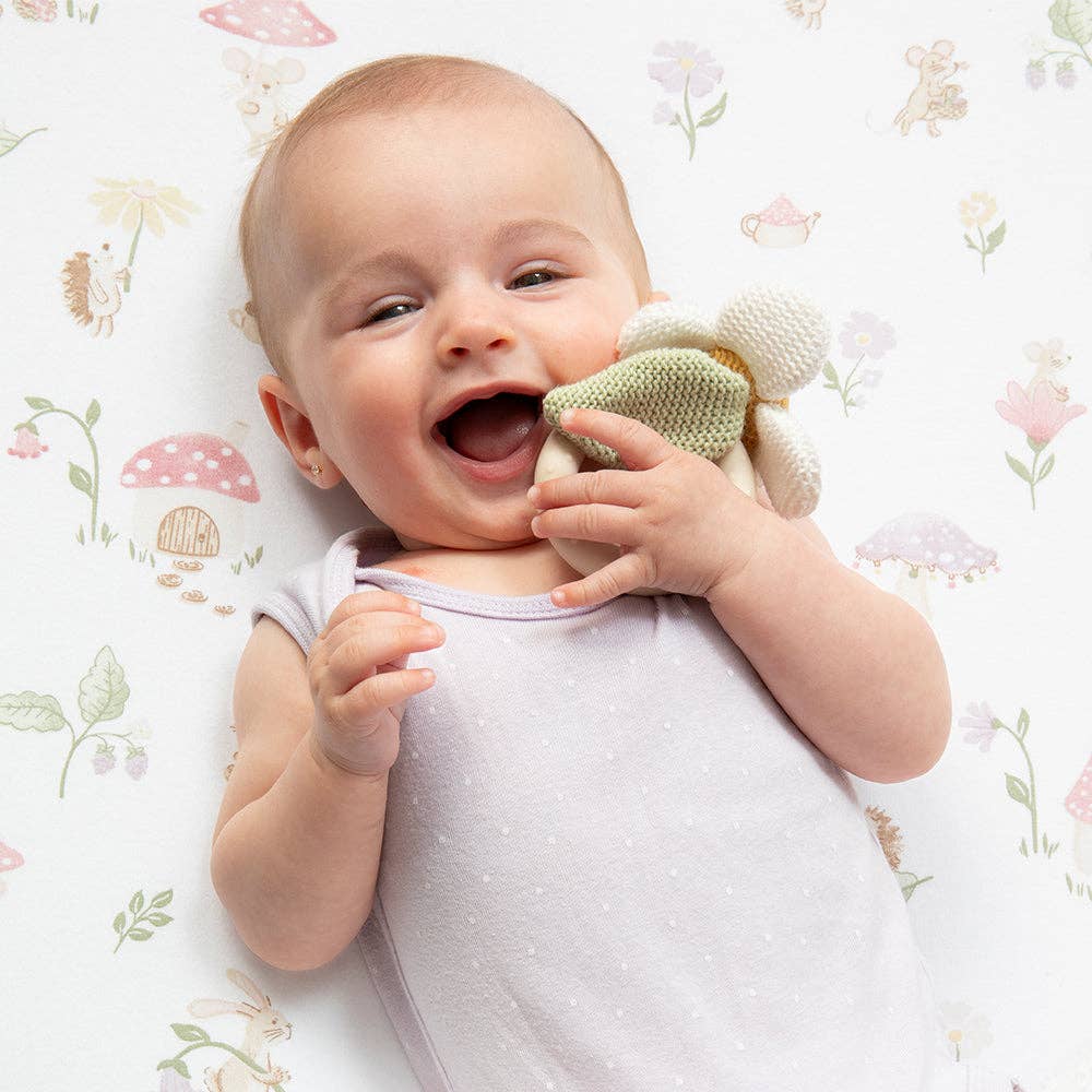 Daisy Teething Ring Rattle - Whimsical Wonderland