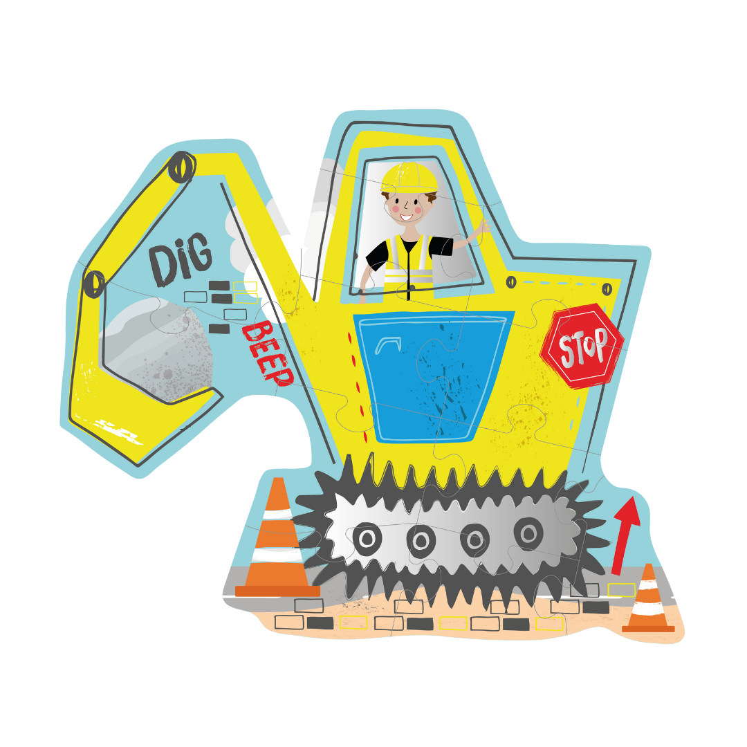 Floss & Rock 12 Pc Shaped Jigsaw Puzzle – Construction